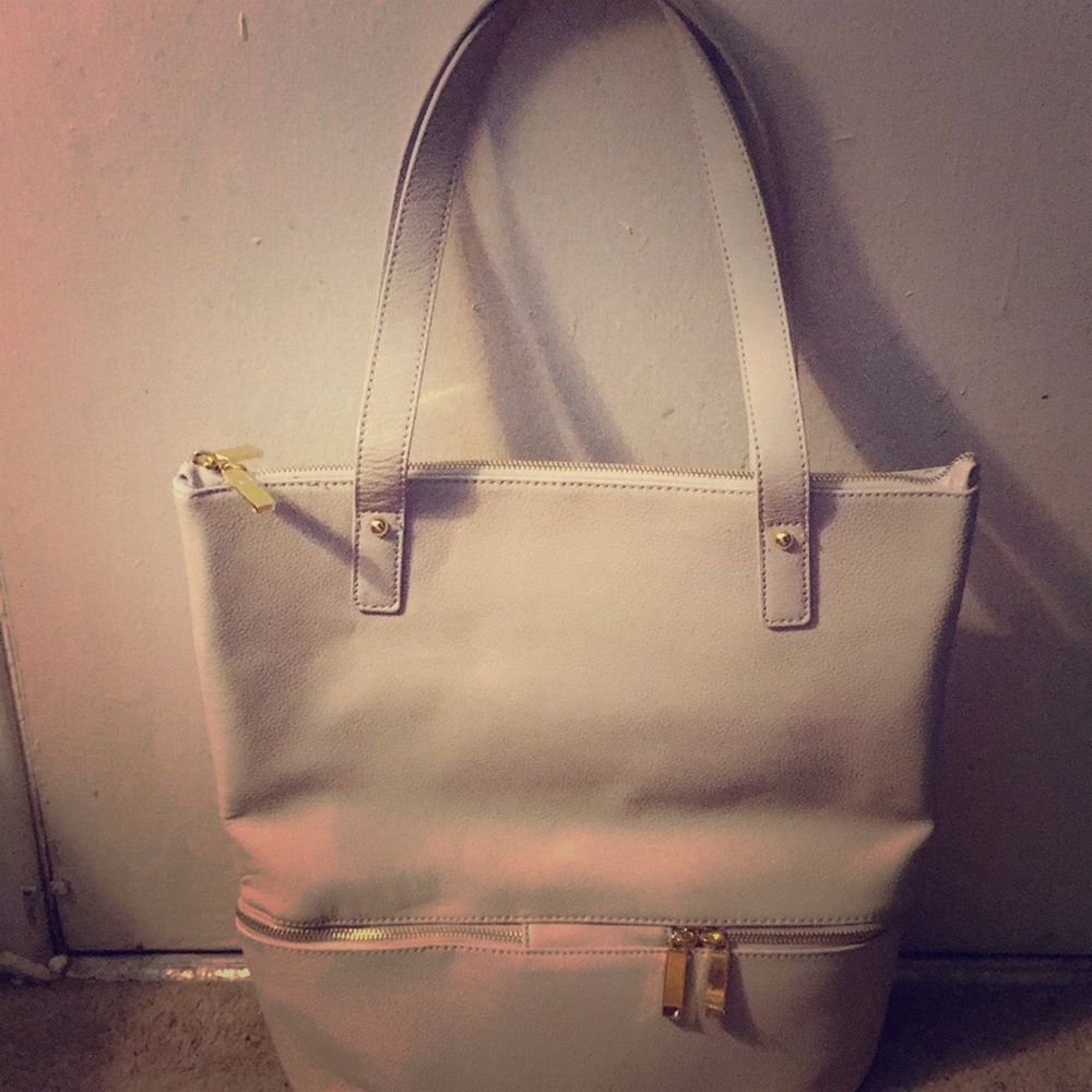 Joy Mangano beige/white purse